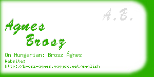 agnes brosz business card