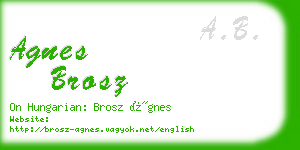 agnes brosz business card